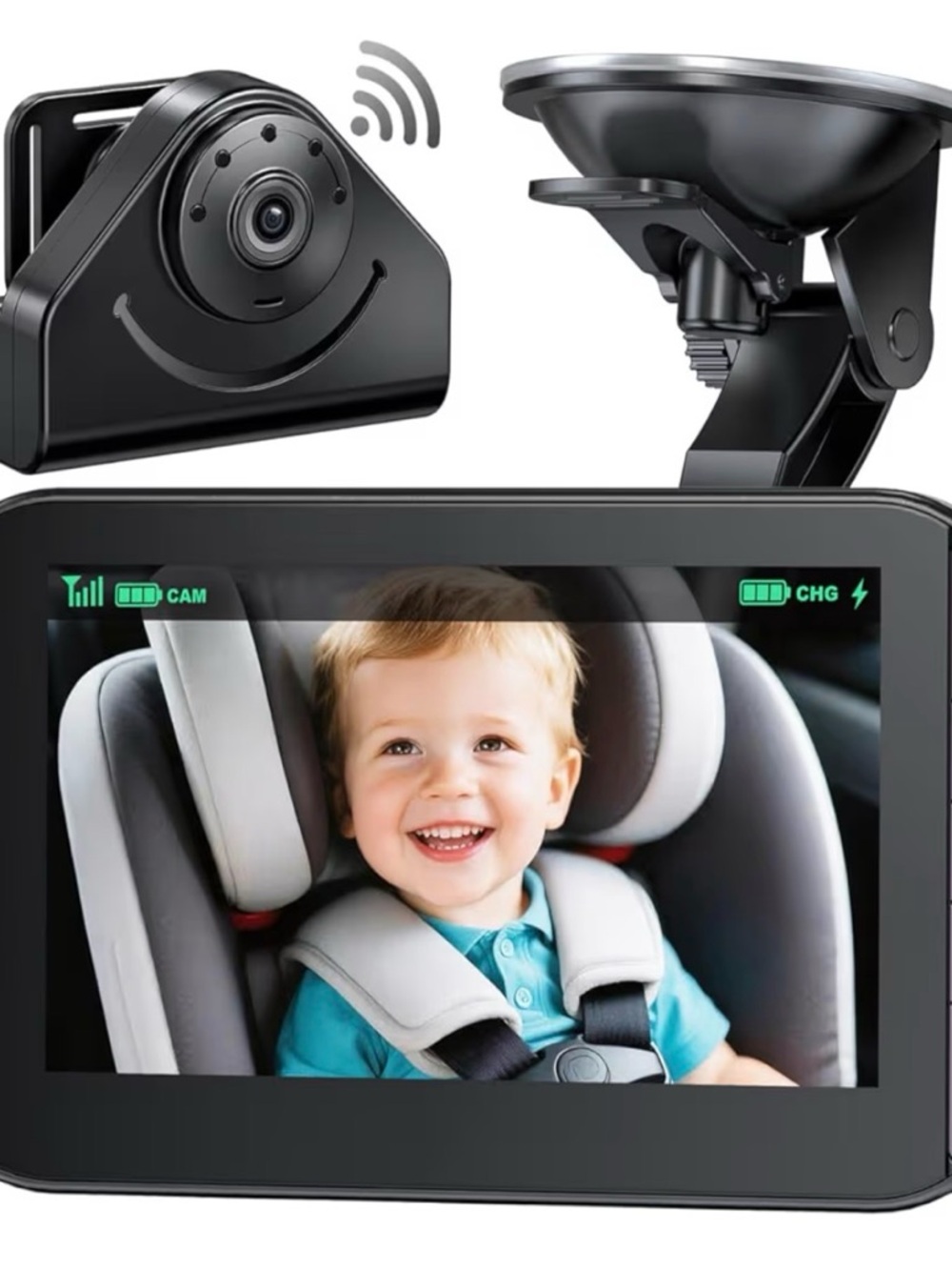 🔥 NIB ESIYTGOP Wireless Baby Car Camera Monitor – 4.3” HD 360° Rear Seat Camera
